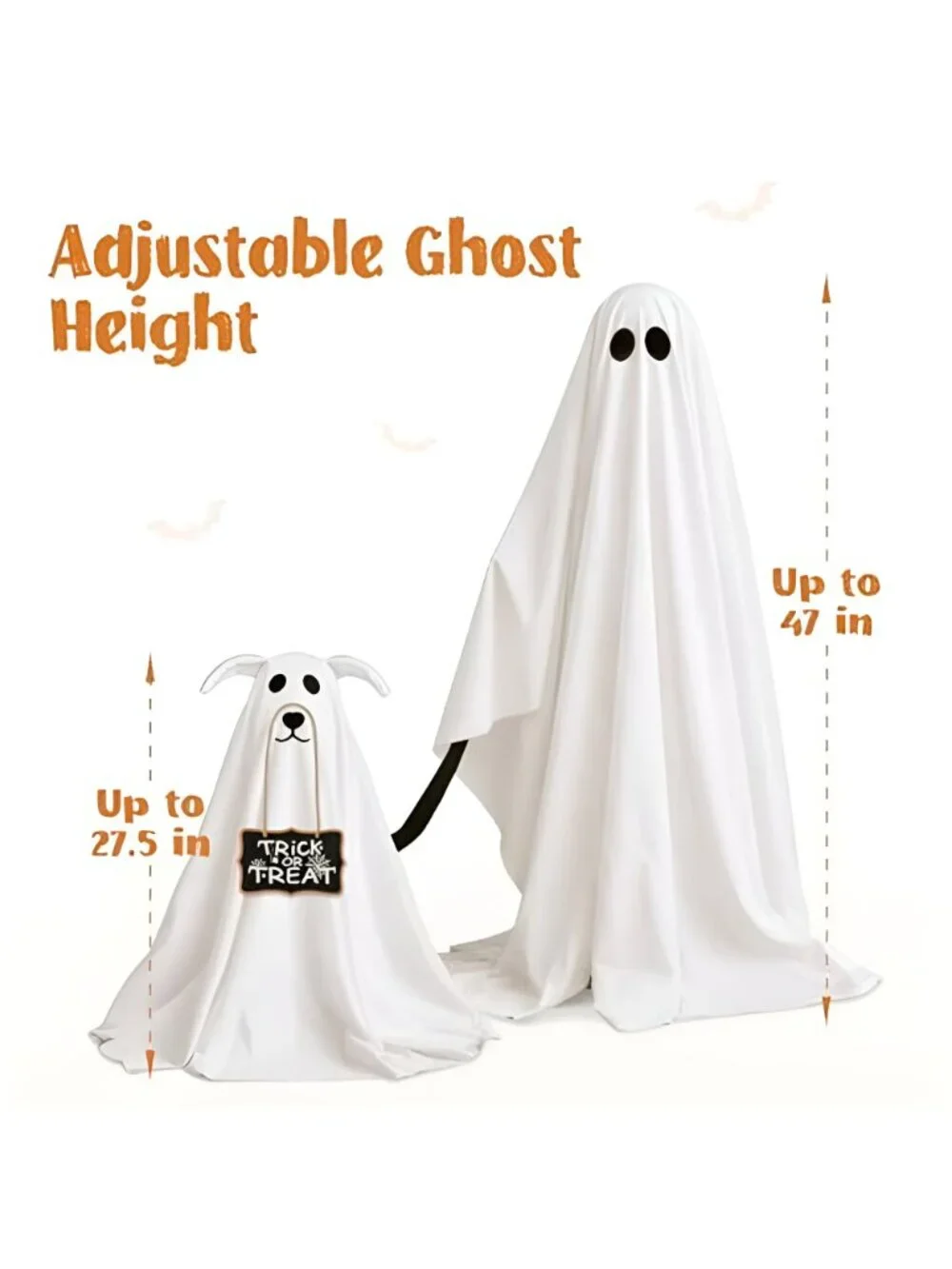 2 Pack Spooky Ghost Dog Halloween Decor Indoor for Party Decorations